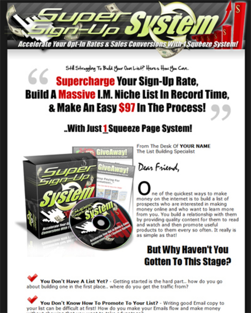 Product picture Super SignUp System (7 Give Away)